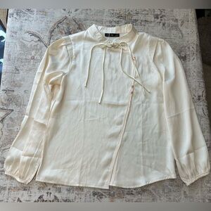 Cream Asian Style Pullover Top NWT